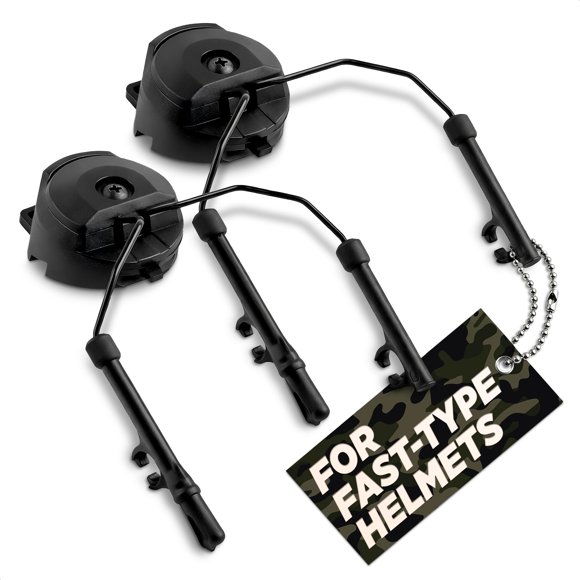 Adaptador de casco Tesorrio 2 piezas negro para riel ARC