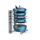 thumbnail image 3 of Estante Organizador 8 Ollas Sartenes Platos Cocina Ajustable Negro, 3 of 3
