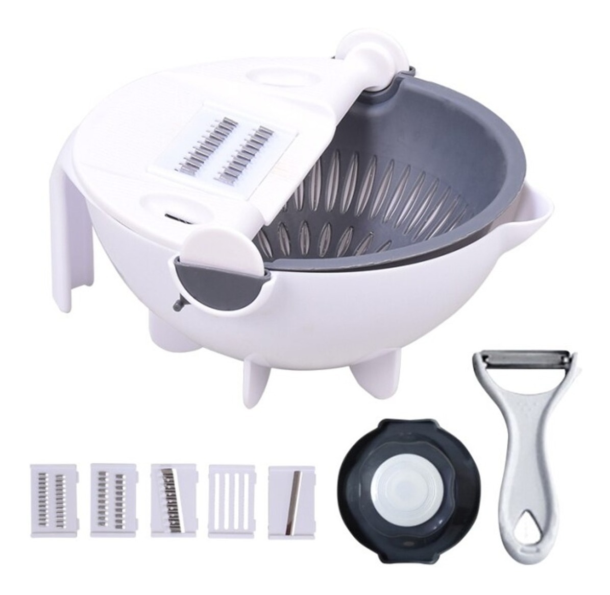 Genérico - Picadora Rallador Cortador Verduras Giratorio Multiuso 9En1