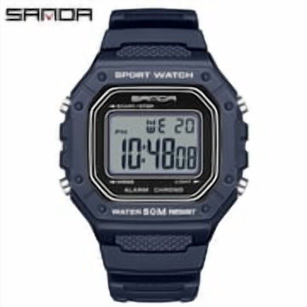 Explojoy Reloj Deportivo Digital Cuadrado para Adolescentes – Reloj de Pulsera Multifunción Impermeable con Despertador y Pantalla LED