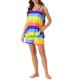 thumbnail image 4 of INSPIRE CHIC Conjunto de Pijama a Rayas Coloridas para Mujer Sin Mangas Cuello Redondo Tanque y Pantalones Cortos con Bolsillos Mezcla de Algodón Suave Ropa de Dormir XL Azul, 4 of 6