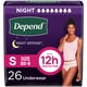 thumbnail image 1 of Ropa interior para incontinencia Depend Night Defense para mujer, talla pequeña, 26 pulgadas, 1 of 7