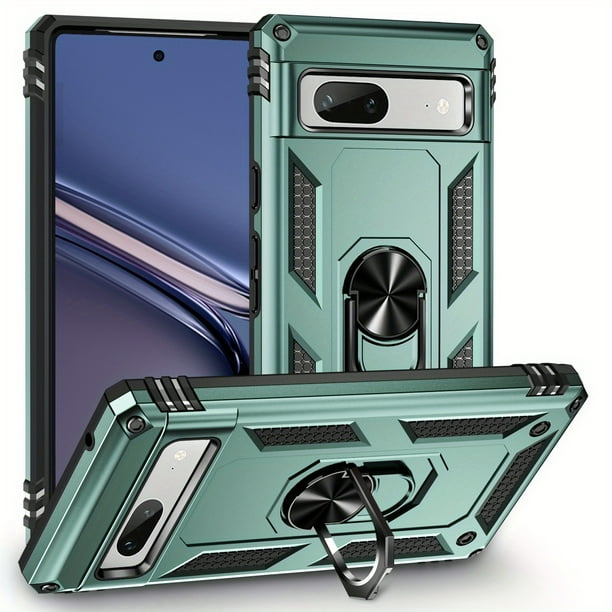 Military-Grade Protection for Your Google Pixel 7A: Heavy Duty Armor Case with Magnetic Ring Stand Phone Cover (Black)