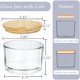 thumbnail image 4 of CONNOO Pack de 6 frascos de vidrio transparente de 24 oz para velas con tapas de bambú herméticas, 4 of 7