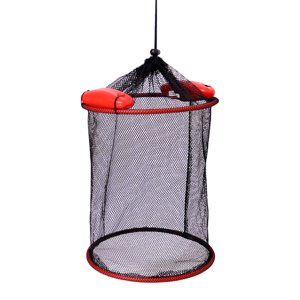 Magideal - Cesta Flotante Para Pesca, Cubo De Pesca, Accesorios Para Pozos, Cierre Con Cordón, Jaula De Pesca Plegable Y Ligera Para Pececillos Y Cangrejos De Rí Capa Única
