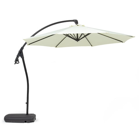 Quitasol Lateral Con Base Relan Sombrilla Manivela 300Cm