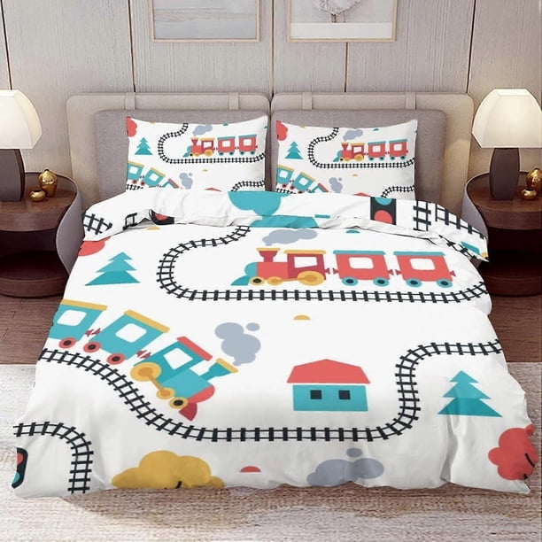 Comforter Set, Truck Colorful Monster Car3-Piece Bedding Set Modern Soft Microfiber Bedroom