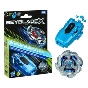 Set Lanzador De Cuerdas Beyblade Cobalt Dragoon 2-60C Deluxe Que Gira A La Izquierda