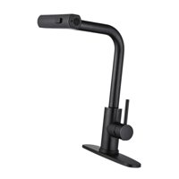 Magideal - Grifo De Cocina En Cascada, Fregadero De Baño De Uso Doméstico Frío Y Caliente, Grifo De Acero Inoxidable 304, Grifo De Fregadero De Cocina Para Mejor Negro