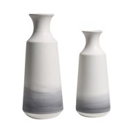 Homeessentials - Set 2 Jarrones De Cerámica Degradada Gris