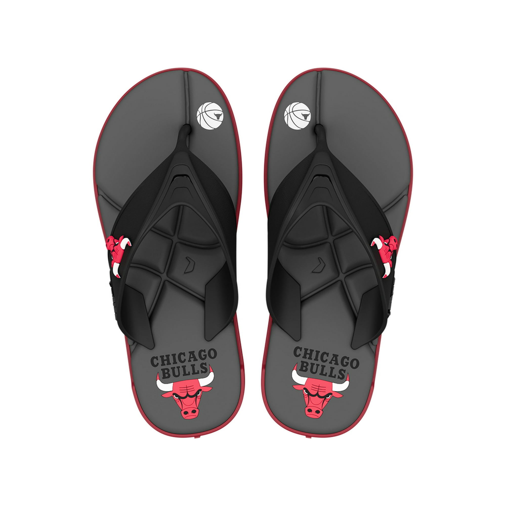 Sandalia Hombre Negro/rojo Chicago Shot Nba Rider