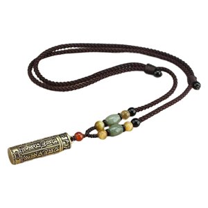 Ioensy - Tibetano Gawu Caja Colgante Collar Decoración Recuerdo Joyería Religiosa Simple