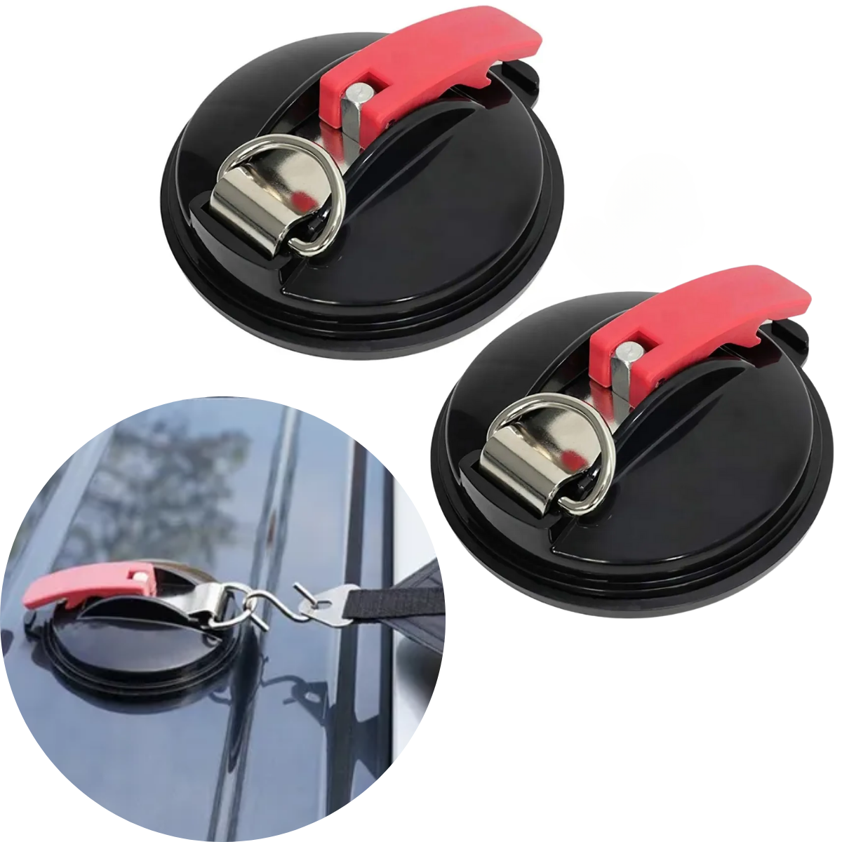 Genérica - Set 2 Anclajes Succión Fijación Ventosa Para Auto Camping