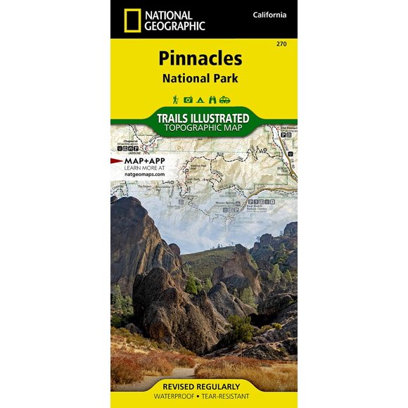Mapa Nacional Geographic del Parque Nacional Pinnacles (impermeable)