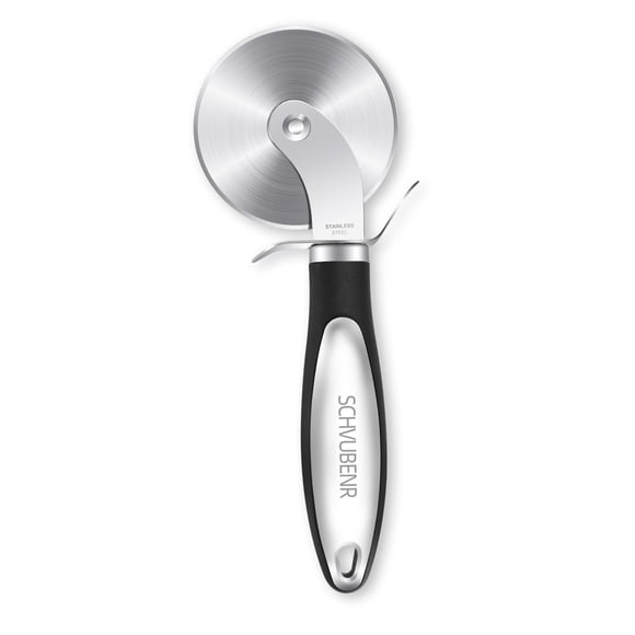 Cortador De Pizza Premium De Acero Inoxidable Negro Plateado