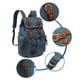 thumbnail image 5 of Mochila HuaChen Vintage de lona con detalles en piel azul, 5 of 6