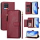 thumbnail image 1 of Funda tipo cartera para REALME 8 PRO 4G con bolsillo con cremallera, tarjetero, soporte, correa para la muñeca y tapa de cuero Rojo, 1 of 5