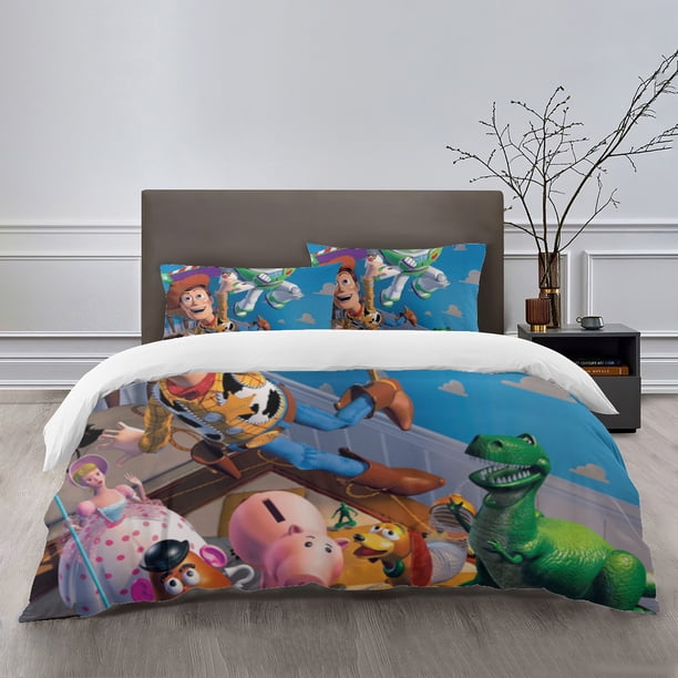 Toy Story Bedding Sets Bed Cartoon Duvet Cover Lightweight 3 Piece Bet Sets for Kids Boys Girls