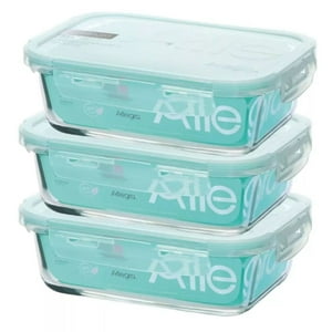 Pack 3 Contenedores Hermetico Vidrio Rectangular 600Ml Allegra