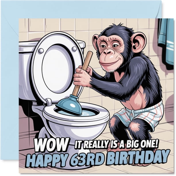 Tarjeta de felicitación Stuff4 para cumpleaños 63, para mujeres y hombres, 5.7 pulgadas