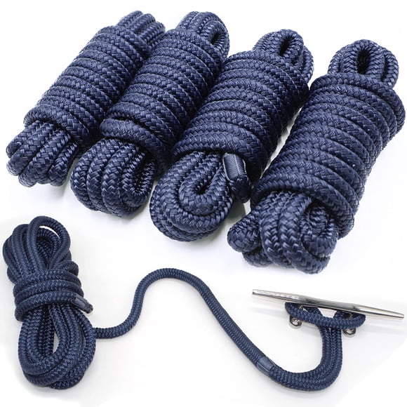 Dock Lines Paquete De 4 Unidades Nailon De Grado Marino De 1 27 Cm X 4 57 M