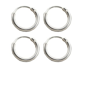 Genérico - Set De Argolla De Nariz/Oreja De 12 Mm - Plata 925