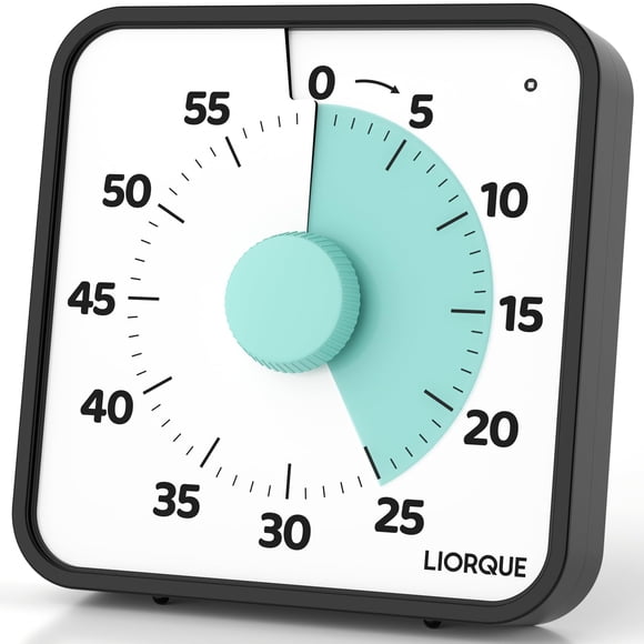 Temporizador visual LIORQUE de 60 minutos para niños y adultos, 19 cm