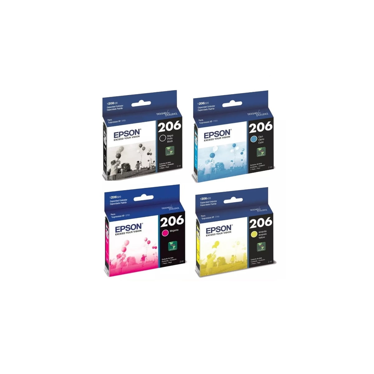 Pack Cartuchos Epson 206 Original Xp-2101