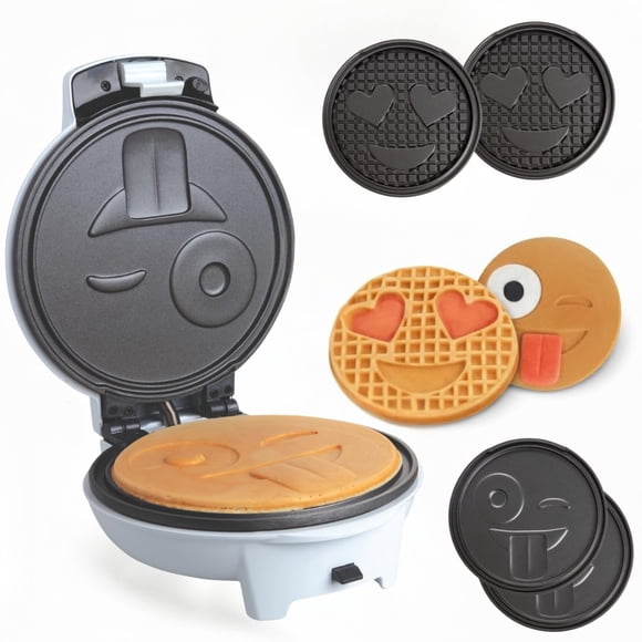 Máquina de Gofres Waffle Wow! 20 cm Emoji con 2 juegos de placas