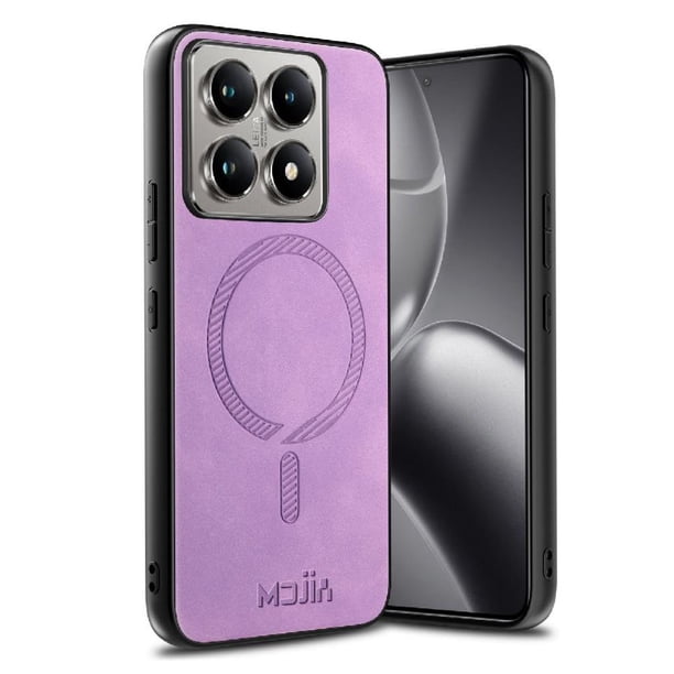 Magnetic Slim Case for Xiaomi 14T with Camera Guard & Anti-Scratch Back Purple