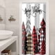 thumbnail image 3 of 1pc Festive Christmas Shower Curtain with Red Buffalo Plaid Tree and Snowy Forest Farmhouse Design - Waterproof and Washable with 12 Hooks, 3 of 4