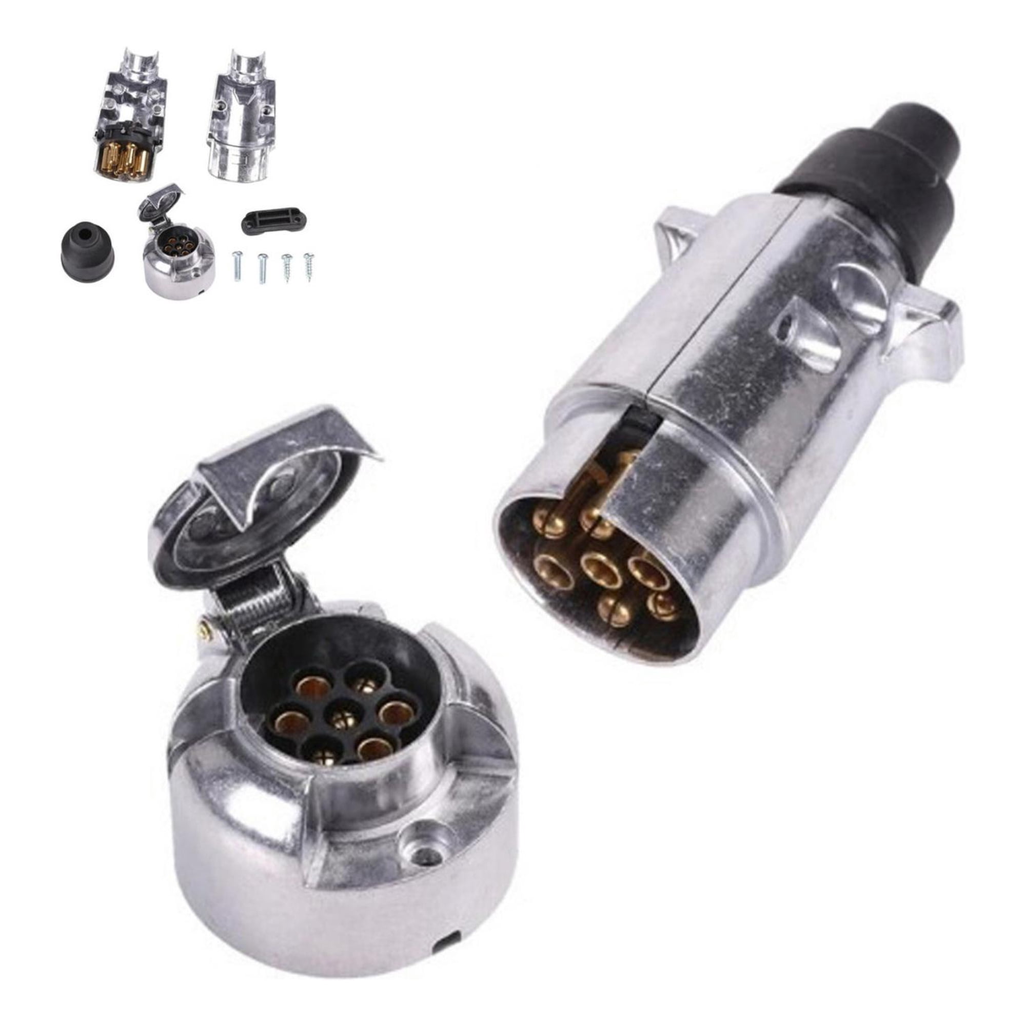 Genérica - Set Enchufe 7 Pin Macho Hembra Carro Arrastre Remolque