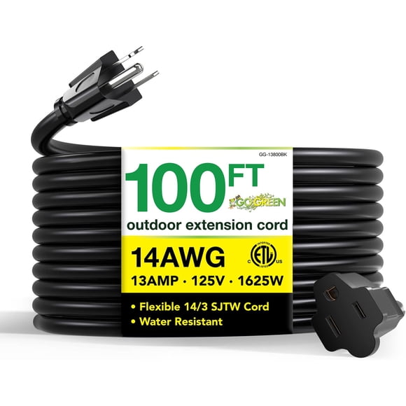 Cable de extensión Go Green Power GG-13800BK 14/3 SJTW 30 m negro