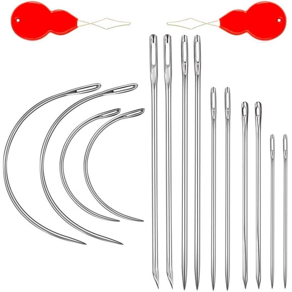 Heavy Duty Hand Sewing Needles Kit, 14 PCS with 10 Leather