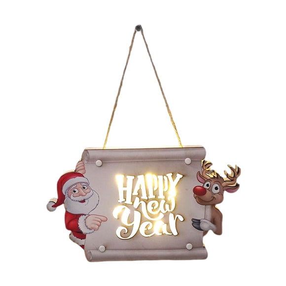 Cartel Colgante De Navidad Con Luces Puerta De Pared Colgante Puerta Porche Árbol Madera Año Nuevo