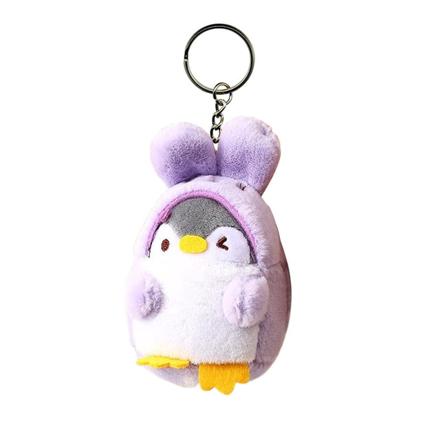 Llavero Con Muñeco De Pingüino Creativo, Adorable Colgante Encantador Para Coche, Mochila Para El Hogar, Oreja Larga Violeta