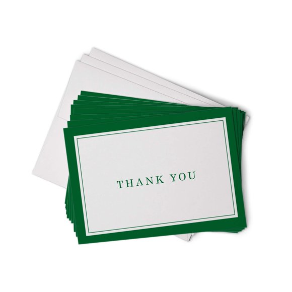 Tarjetas de Agradecimiento Hill Valley Greetings 48 con Borde Verde