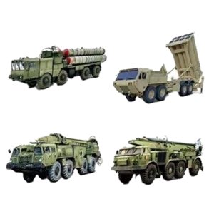 Magideal - 4 Piezas Vehículos De Misiles Modelos De Vehículos Blindados Regalo De Cumpleaños De Vehículos Asamblea Para Niños Decoración Del Hogar Decoración Del