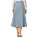 thumbnail image 3 of Falda de línea A para mujer INSPIRE CHIC, cintura alta elástica, falda maxi con bolsillos L azul polvoriento, 3 of 5