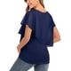thumbnail image 4 of Camiseta de maternidad para mujer, de cuello redondo, de color liso, de gasa, informal, de verano, de manga corta, 4 of 8
