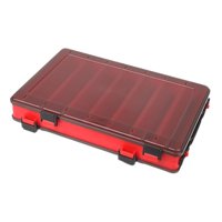 Magideal - Caja De Aparejos De Pesca Caja De Pesca Con Mosca Caja De Almacenamiento De Herramientas 16 Compartimentos Caja De Señuelos De Pesca Portátil Impermea Rojo