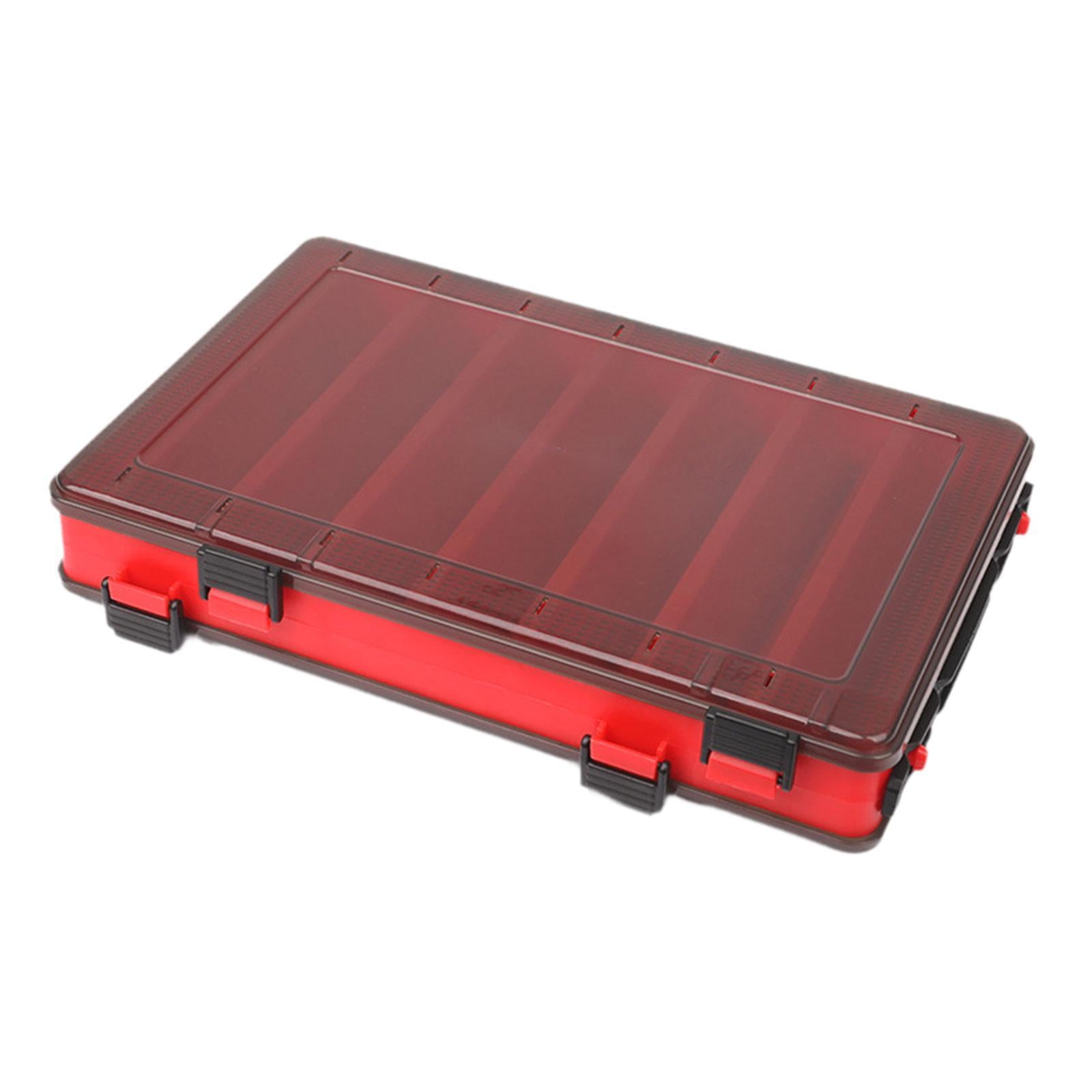 Magideal - Caja De Aparejos De Pesca Caja De Pesca Con Mosca Caja De Almacenamiento De Herramientas 16 Compartimentos Caja De Señuelos De Pesca Portátil Impermea Rojo