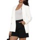 thumbnail image 4 of INSPIRE CHIC Chaqueta Vintage de Cuadros para Mujer, Doble Botonadura, Solapa con Muesca, Hombros Acolchados, Talla M, Blanco Sólido, 4 of 6