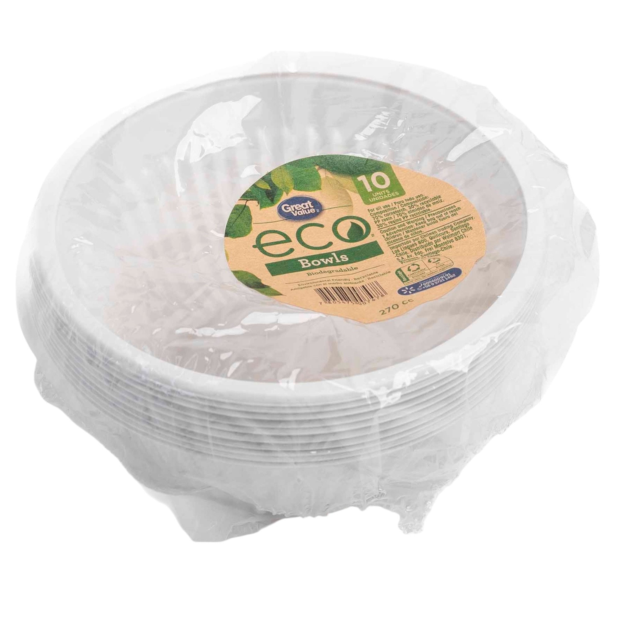 Bowl Biodegradable 270 Cc 10 Un Great Value