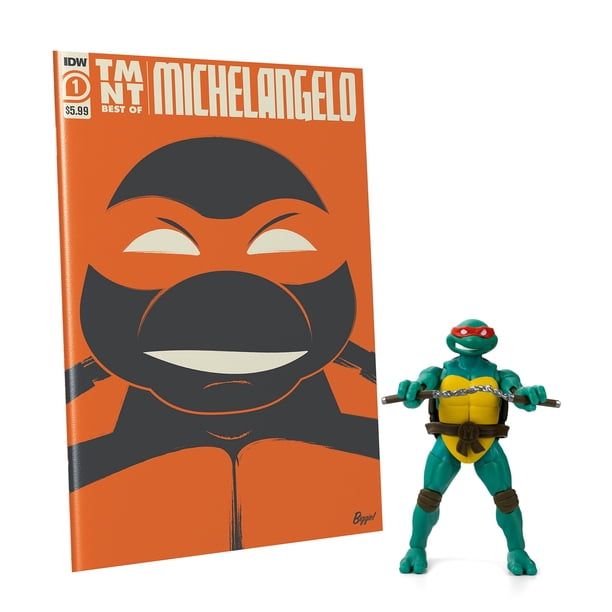 Set de figuras de acción The Loyal Subjects Teenage Mutant Ninja Turtles Michelangelo con cómic de 100 páginas