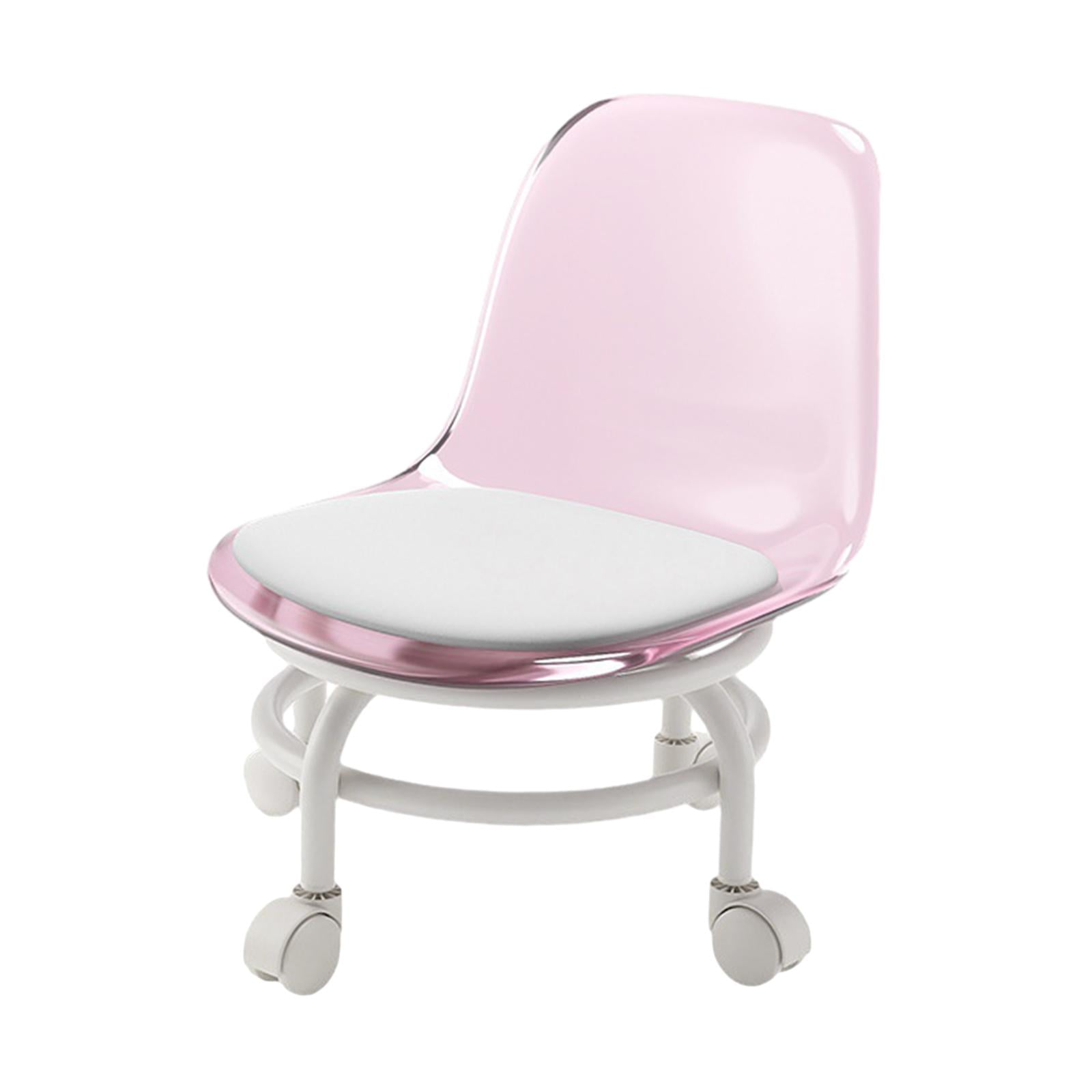 Bothyi - Taburete Bajo Con Ruedas Y Taburete Giratorio Con Respaldo Para Limpieza De Flexiones De Salón