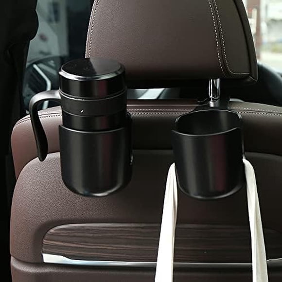 Organizador Ganchos Movecup Negro 2 Unid Con Porta Vaso Auto