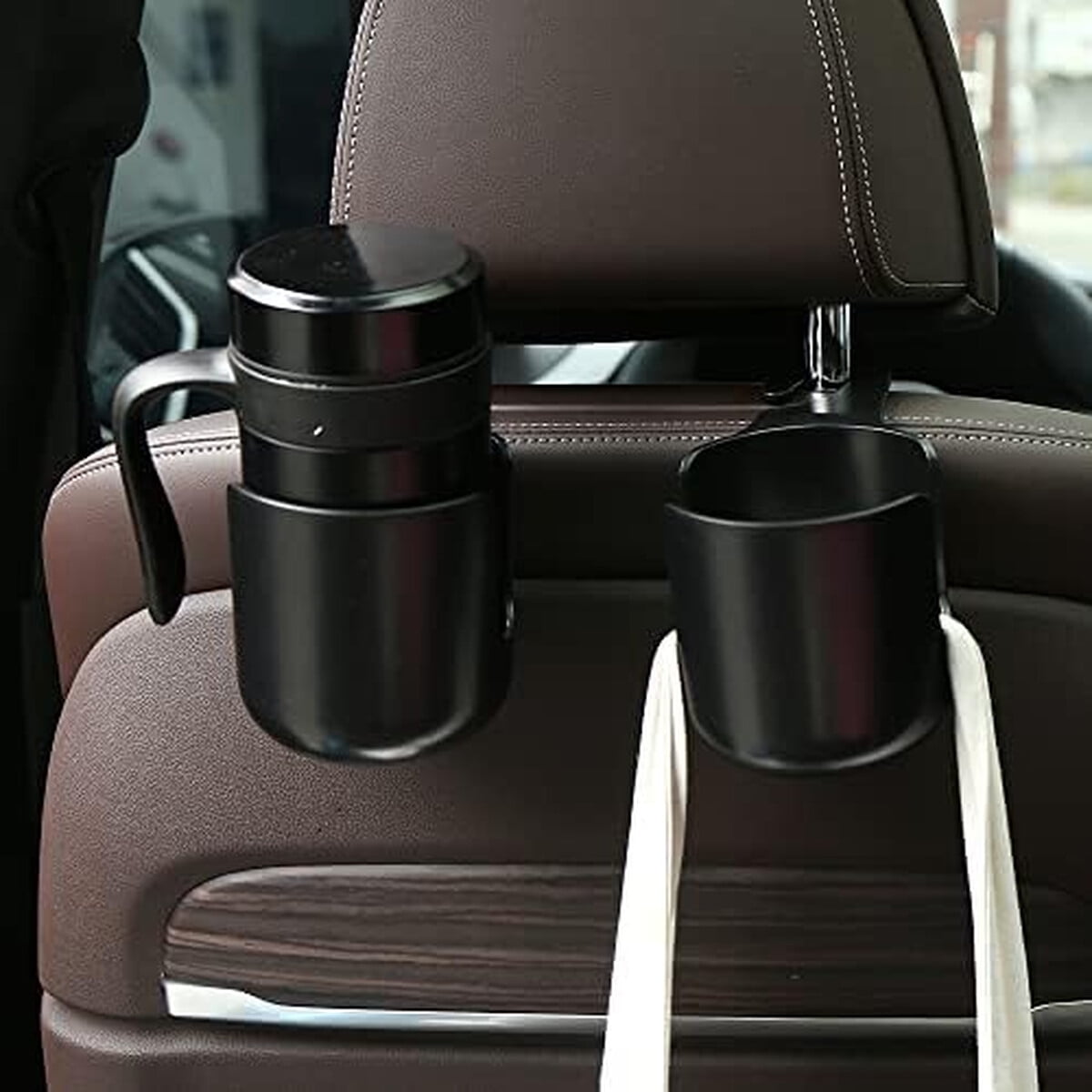 Organizador Ganchos Movecup Negro 2 Unid Con Porta Vaso Auto