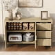 thumbnail image 3 of U-Style Modern Wave-Pattern Sideboard with 3 Drawers, Large Storage Buffet Cabinet with Hooks and Extra Center Leg,Suitable for Living Room,Entryway,Hallway., 3 of 3