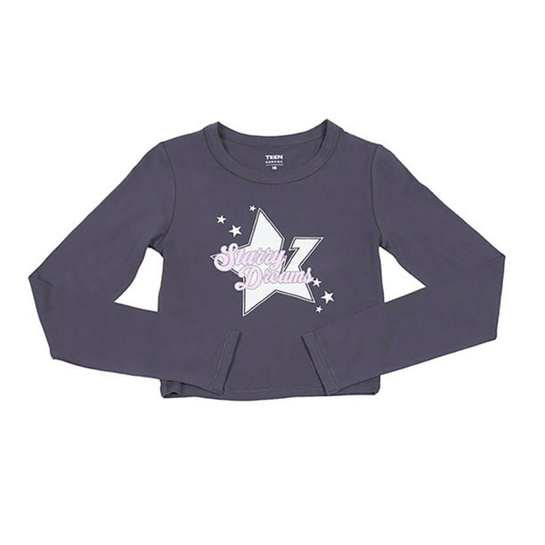 Polera Niña Teen M/L Focal Gris Corona